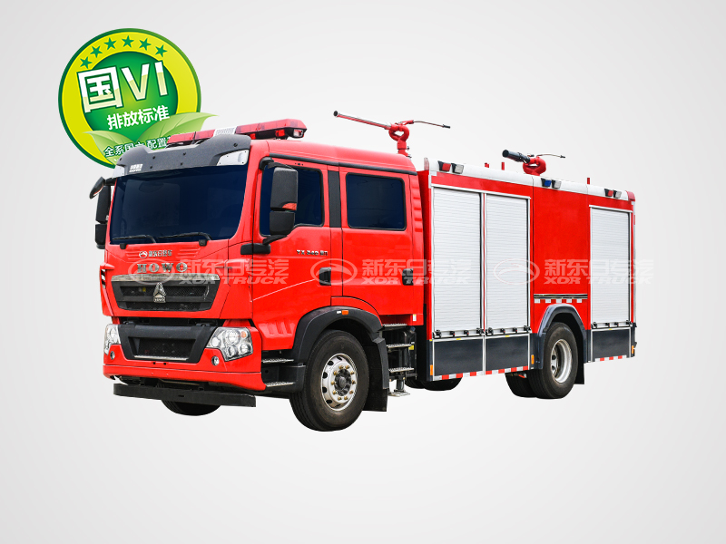 新東日牌 國六 豪沃單橋干粉泡沫聯用消防車